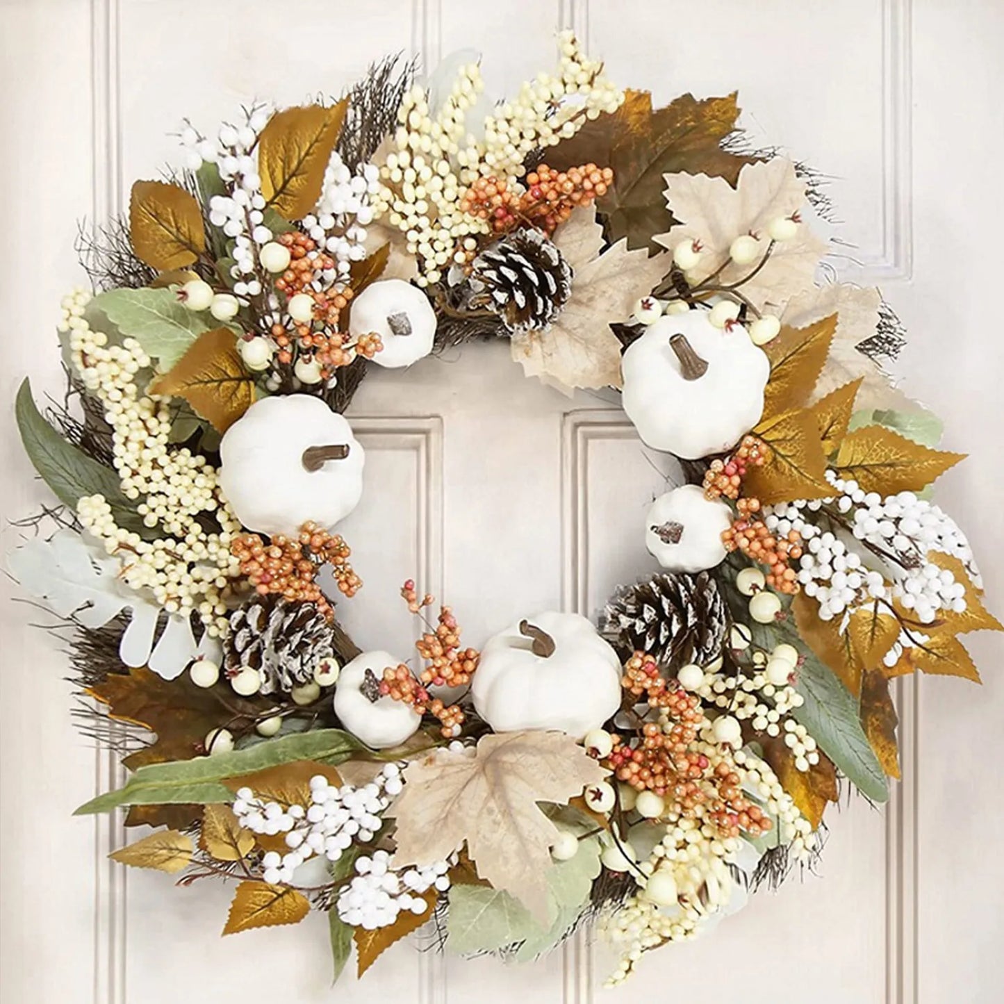 giftss - Fall Wreaths Pumpkin Berry Maple Leaves