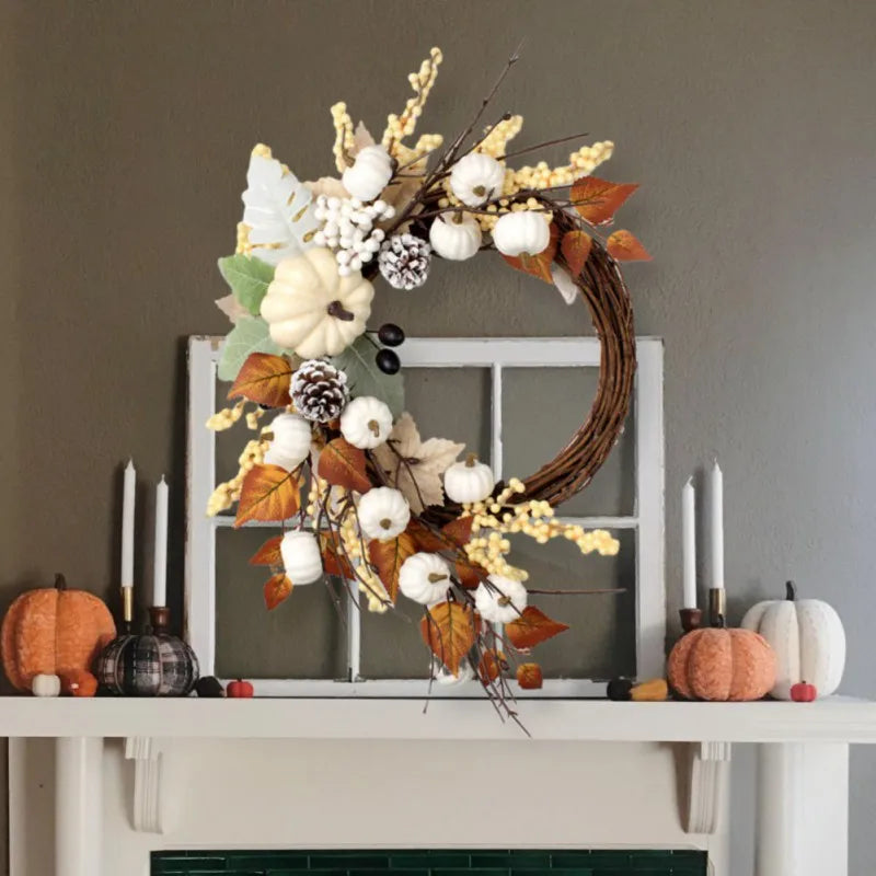 giftss - Fall Wreaths Pumpkin Berry Maple Leaves