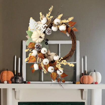 giftss - Fall Wreaths Pumpkin Berry Maple Leaves