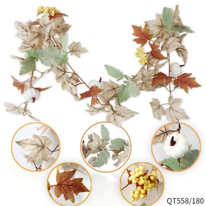 giftss - Fall Wreaths Pumpkin Berry Maple Leaves