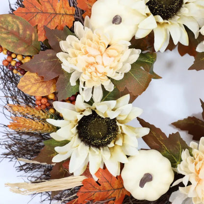 giftss - Fall Wreaths Pumpkin Berry Maple Leaves